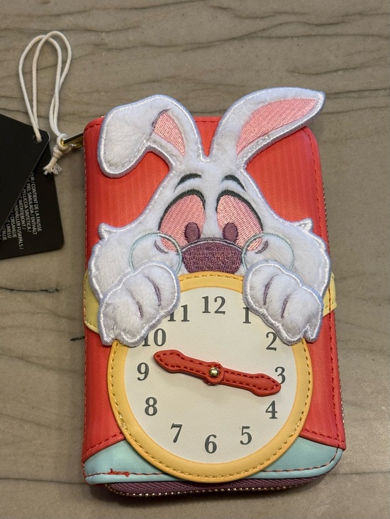 Loungefly Handbags - Loungefly Alice in Wonderland White Rabbit zippered Wallet - Pink/Coral NWT